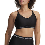 Under Armour Crossback Low Γυναικείο Αθλητικό Μπουστάκι Ultimate Black/white με Ελαφριά Ενίσχυση 1386424 008