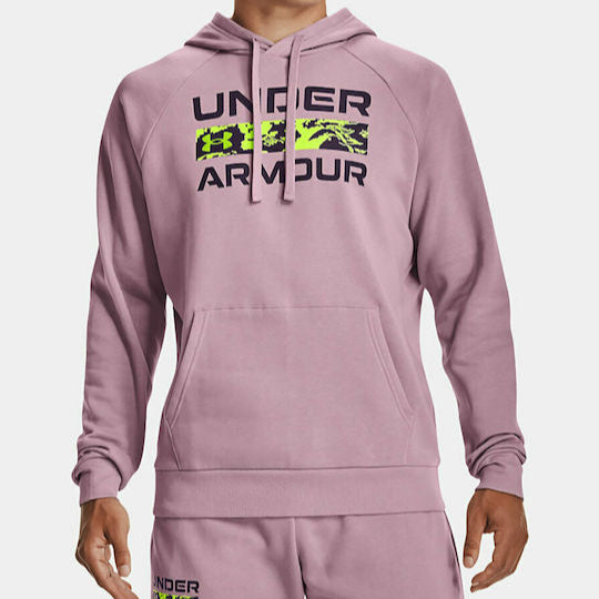 Ανδρικό Φούτερ Under Armour Rival Fleece με Κουκούλα Ροζ 1366363 698