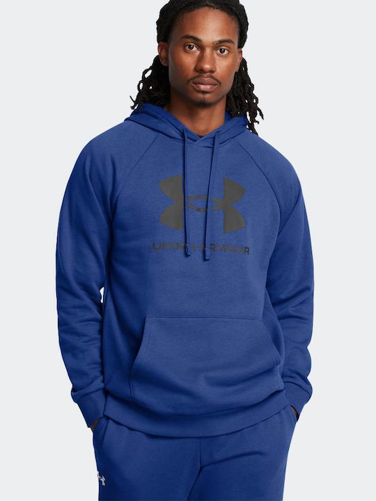 Ανδρικό Φούτερ Under Armour Rival με Κουκούλα και Τσέπες Μπλε 1379758 432