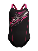 Speedo Medley Logo Medalist Παιδικό Μαγιό Ολόσωμο Black Pink 8-13458003