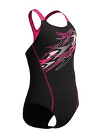 Speedo Medley Logo Medalist Παιδικό Μαγιό Ολόσωμο Black Pink 8-13458003