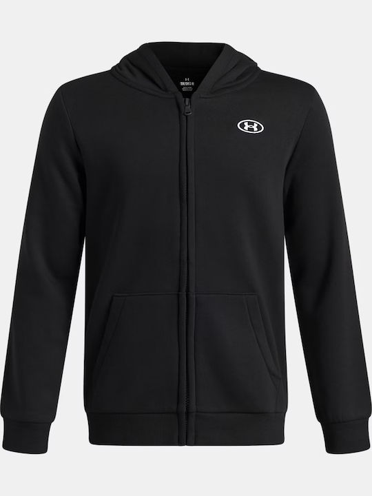 Under Armour Fleece Παιδική Φούτερ Ζακέτα με Κουκούλα Μαύρη Rival 6013383 008
