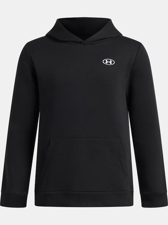 Under Armour Fleece Παιδικό Φούτερ με Κουκούλα Μαύρο Rival 6013382 008
