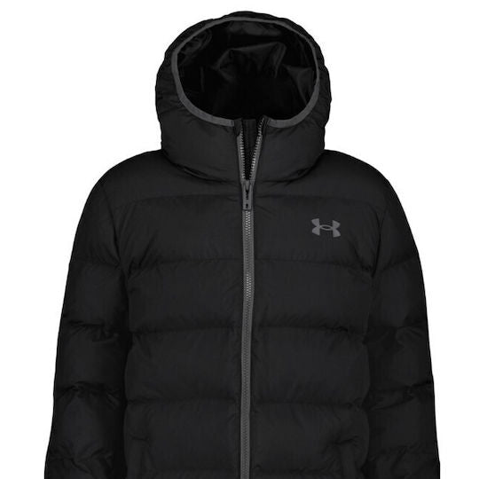Under Armour Παιδικό Αθλητικό Μπουφάν Κοντό με Κουκούλα Μαύρο ujfjm07f 001